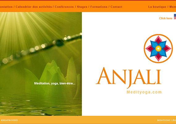 Création de la charte graphique, de l’identité visuelle et développement du site internet Anjali/Medityoga.